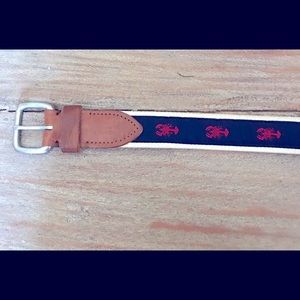 J Crew blue and red crab belt. Size 30